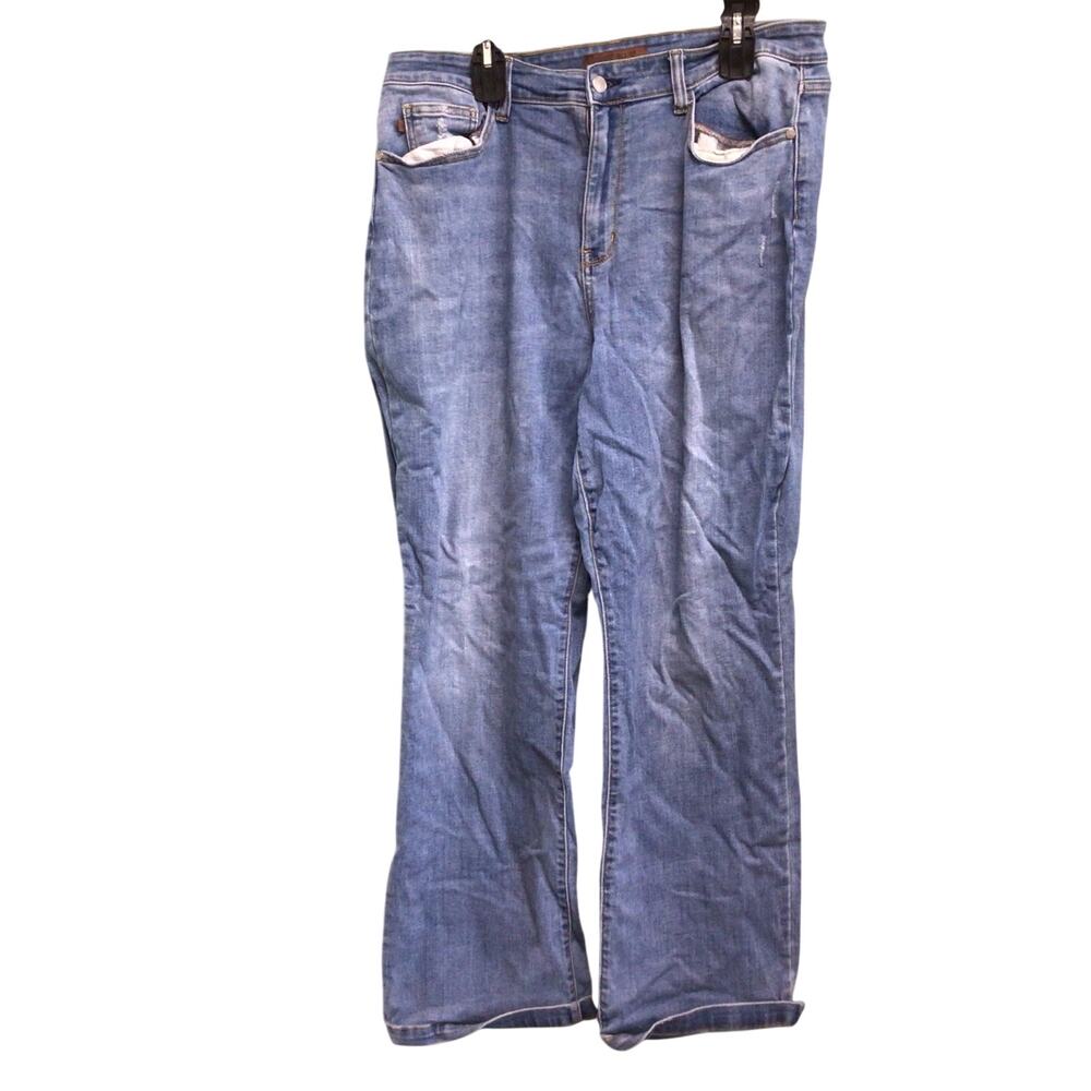 Judy Blue Womens Mid Rise Straight Fit Light Wash Jeans Size 18W Regular
